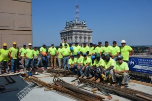 construction crew on rooftop