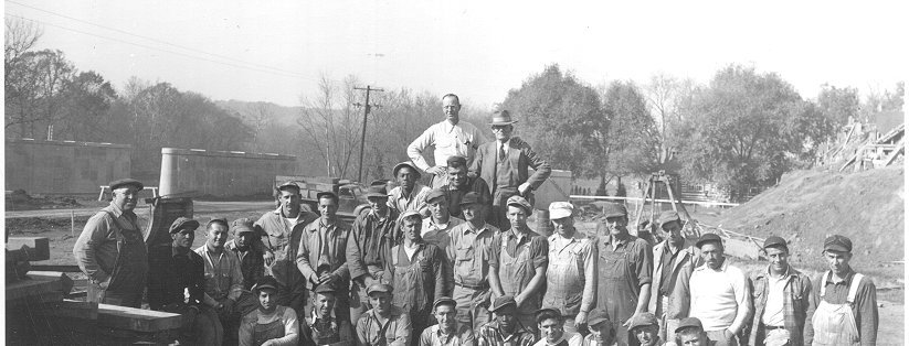 historical photo of construction crew