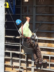 construction worker in harness